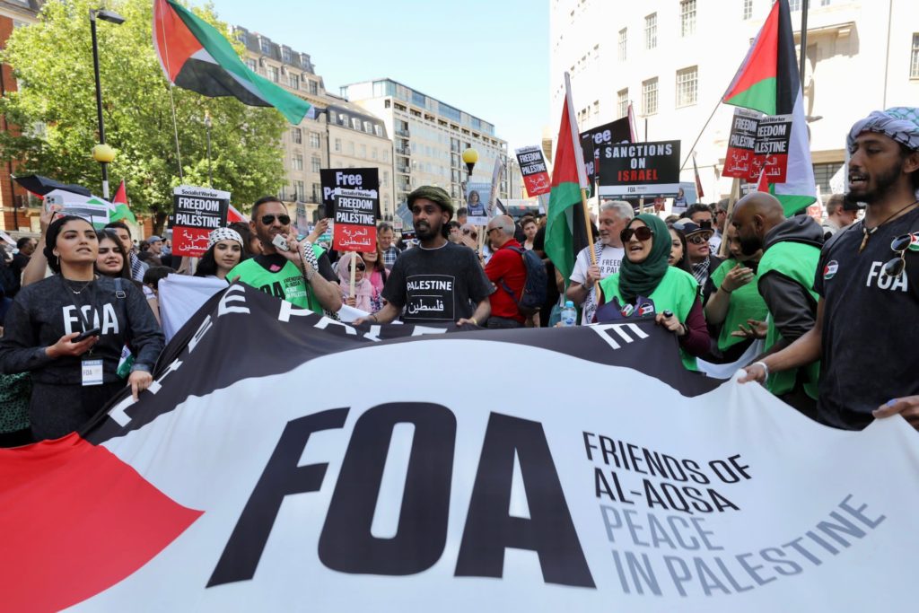 Palestine Activists Protest Outside BBC In London Following Murder Of ...